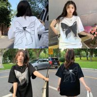 [พร้อมส่ง] Sister เสื้อยืด เกาหลี สไตล์สายชิวล์ สกีนลายโบว์หน้าหลัง งานสวย แขนสั้นแฟชั่น ผ้าเด้ง J-777