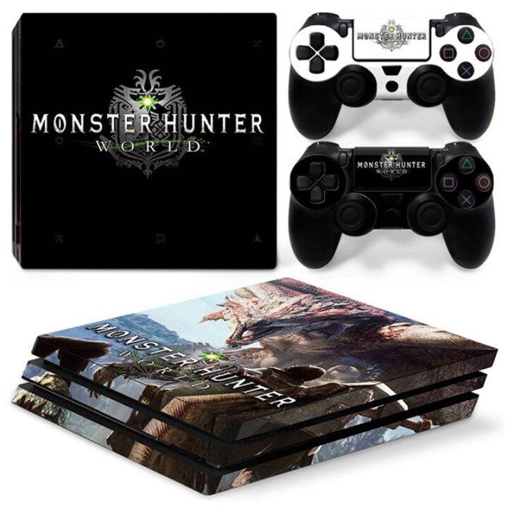 mq-สไตล์ใหม่-เคสมือถือลายนักล่าสัตว์มอนสเตอร์-ps4โปรสติ๊กเกอร์สกินสำหรับ-ps4โปรคอนโซลและตัวควบคุม2ตัว-ps4กรอบและที่คลุมผิวโปร