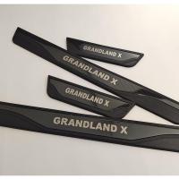 Black 4Pcs/Lot ABS Stainless Steel Door Sill Pedal Scuff Plate For 2017-2019 OPEL GRANDLAND X A18 Car Accessories