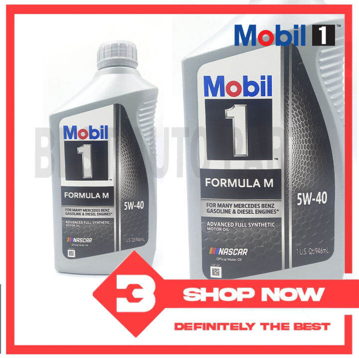 MOBIL 1 Fully Synthetic Motor Oil ( FORMULA M ) 5W40 || 5W-40 ( 1 Liter ...
