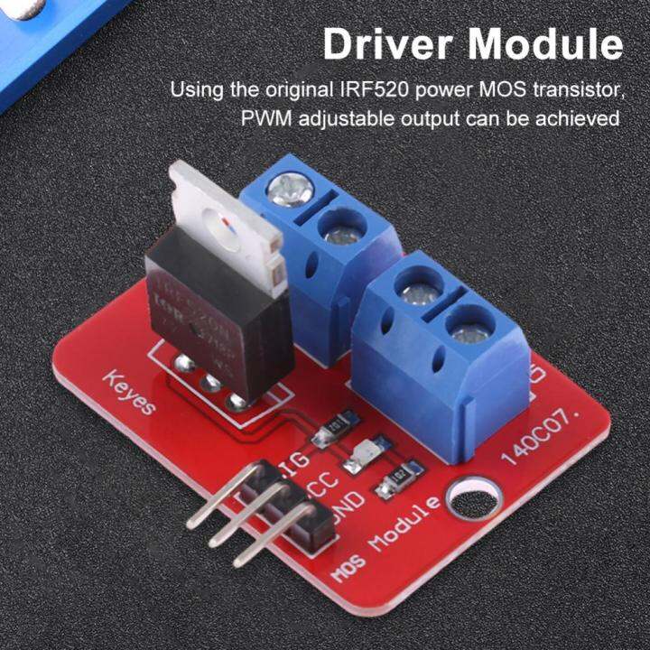 โมดูลไดร์เวอร์-irf520-0-24v-โมดูลปุ่ม-mosfet-ด้านบนบอร์ดสำหรับ-arduino-พายราสเบอร์รี่แขน-mcu