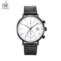 ⌚Shengke Relogio Masculino นาฬิกาผู้ชายแฟชั่นกรณีธุรกิจนาฬิกาสายหนังนาฬิกาข้อมือธุรกิจควอตซ์ Reloj Hombre