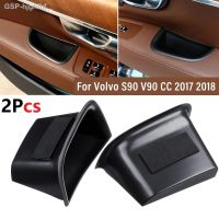 2PCS ABS Black Car Door Side Handle Armrest Storage Box Direct With Non-slip Mat Fit For Volvo S90 V90 CC 2017 2018