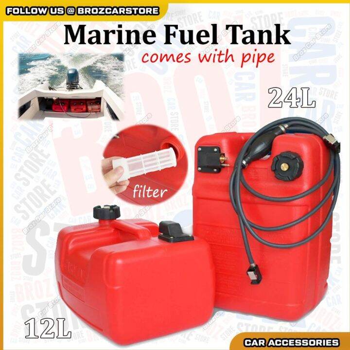 Marine Fuel Tank Boat Tank With Pipe Diesel Tank 12L 24L DIY Oil Tank