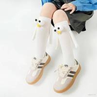 kids Parent-child mid-tube socks Summer white no heel 3D doll funny stockings