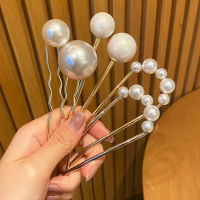 【CW】Sweet Pearl Hair Sticks for Women Shell Hair Clip Pins U Shape Metal Hairclip Girls Hairpins Hair Bun Maker Hair Accessories