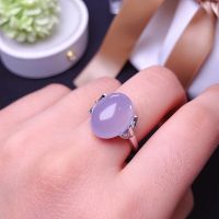 Natural Pink chalcedony ring beautiful color beautiful emerald beautiful 925 silver finger ring size support customization