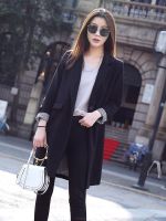 Uniqlo 2023 New Fashion version black suit jacket for women 2023 spring and autumn new design niche medium and long style internet celebrity casual small suit top