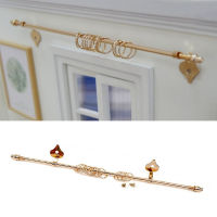 1/12 Scale ความยาว 16.5 ซม. Dollhouse Curtain Pole พร้อมสกรูแหวน Golden Alloy Miniature Curtain Rod Mini อุปกรณ์ฮาร์ดแวร์-Lusjeh