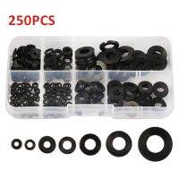 250pcs/set Nylon Flat Washer Assortment Kit m2 m2.5 m3 m4 m5 m6 m8 Screw/Bolt Nylon Flat Washers w/Box Nails  Screws Fasteners