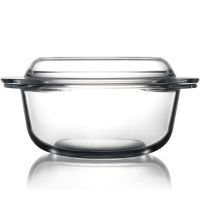 ชามเตาอบ ชามแก้วมีฝาปิด ขนาด Round Glass 2-In-1 Casserole Dish with Lid and Handles,Oven Safe 0.65L/1L/1.5L/2.5L