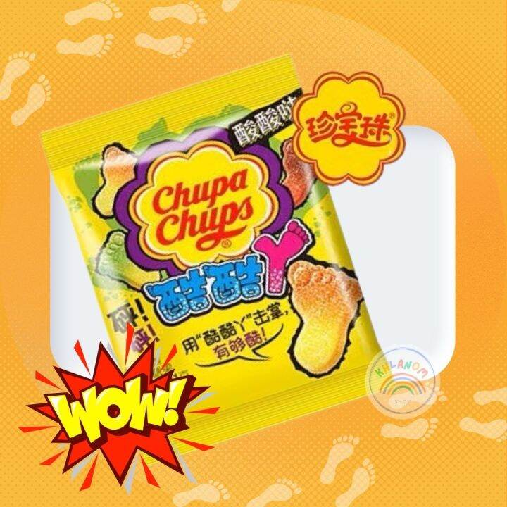 พร้อมส่ง-chupa-chups-sour-jelly-เยลลี่จุปาจุ๊ปส์-ซาวร์ไบท์-เยลลี่ผลไม้รวม-รสเปรี้ยว-เยลลี่รูปแมว-เยลลี่รูปเท้า-1ห่อ-ขนาด-21-กรัม-มี-2-แบบให้เลือก