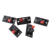 5 Pcs Red Black Single Row 2 Positions Push in Jack Speaker Terminal