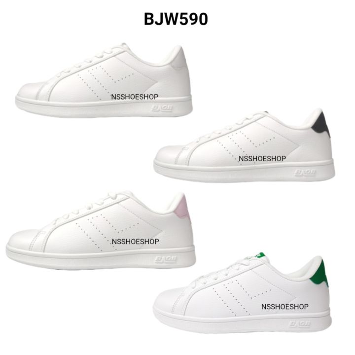 nsshoeshop-รองเท้าผ้าใบผู้หญิง-baoji-รุ่น-bjw317-bjw590-สีขาวล้วน-ขาวดำ-ขาวชมพู-ขาวเขียว-ดำ-36-41