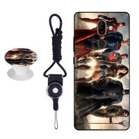 The DC ภาพยนตร์แฟชั่นใหม่ป้องกันเต็มรูปแบบซิลิก้าเจลซอฟท์เคสโทรศัพท์สำหรับ Nokia 7 Plus ที่มีรูปแบบเดียวกันถุงลมนิรภัยโทรศัพท์และเชือก