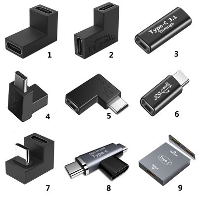 USB 3.1 Type C 10Gbps Female to female 90 Degree Right Angle Female to 2 Female Adapter U-shaped angled OTG Converter Connector