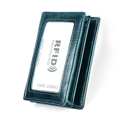 YUECIMIE กระเป๋าเก็บบัตรกระเป๋าใส่นามบัตรหนังแท้สำหรับผู้ชายกระเป๋าสตางค์ RFID ของผู้หญิงที่มีคุณภาพสูงกระเป๋าใส่เงินจุได้เยอะกระเป๋าเก็บบัตรเครดิต S