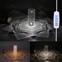 16color Rose Crystal Table Lamp Built-in 2000mA Battery Suitable for Bedroom, Living room, Dining room decoration