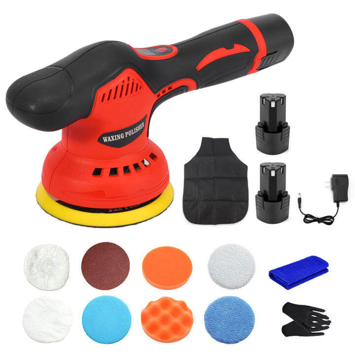 Cordless Car Buffer Polisher,12V Lithium Rechargeable Battery Brushless Polisher with Variable