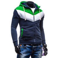 ZOGAA  Men Hooded Sweatshirt Fashion Color Block Casual Hoodies Zipper Hooded Jackets Men Slim Sportswear Harajuku Outwear