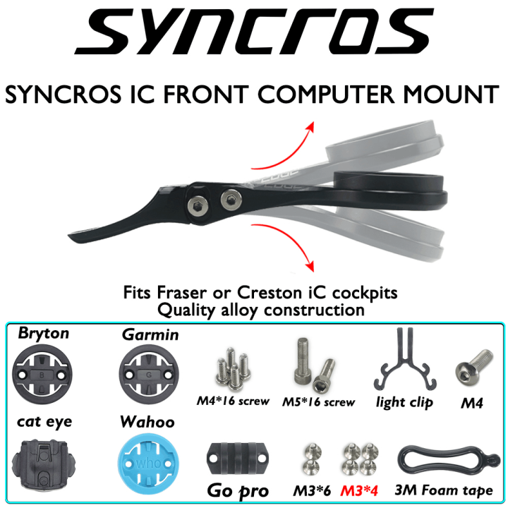 syncros-ฐานคอมพิวเตอร์-creston-ic-handlebar-นาฬิกาจับเวลาจักรยาน-stand-garmin-bryton-wahoo-วงเล็บจักรยาน