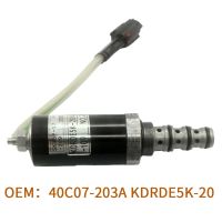 Excavator Solenoid Valve 40C07-203A KDRDE5K-20 for Kobelco Excavator SK60-3 SK200-6E SK230-6E SK200-8 SK120 SK135 SK200