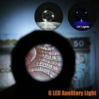 2 Pcs 30X Loupe Magnifier with 6 LED Lights, Rechargeable Desktop Metal Jewelers Loupe, Magnifying Glass with Light