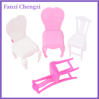 Fanzi บ้านตุ๊กตาเก้าอี้รับประทานอาหารขนาดเล็ก4ชิ้นอุปกรณ์ตกแต่งจำลองเก้าอี้ขนาดเล็กเฟอร์นิเจอร์บ้านตุ๊กตา