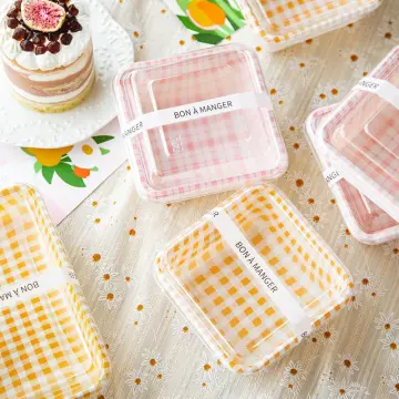 10PCS Disposable Bento Lunch Box Baking Cake Box Food Containers