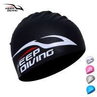 【LZ】❐  MANTER DIVING-Silicone Cap Natação Impermeável para Homens e Mulheres Chapéu De Natação De Cabelo Longo Tampa Da Orelha Boné De Piscina