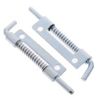 1Pc Metal Silver Color Lock Barrel Bolt Spring Loaded Latch 3.54 Long Grip Heavy Duty Safety Door Latch Sliding Lock