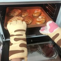 Sarung Tangan Isolasi Panas Oven Cakar Kucing Lucu Sarung Tangan Katun Anti-panas Microwave Sarung Tangan Isolasi Tahan Panas Persediaan Kue Dapur