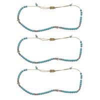 3X Bohemian Star Beads Stone Anklets for Women Vintage Woven Rope Pendant Bracelet on Leg Anklet Beach Ankle Jewelry