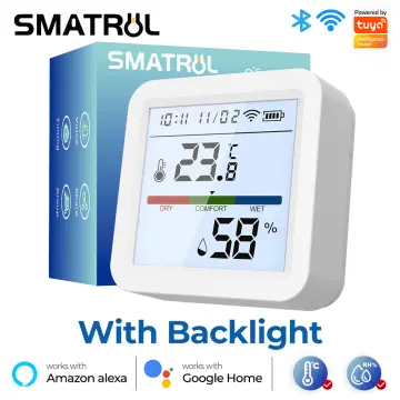 Tuya WiFi Temperature Humidity Sensor Smart Indoor Hygrometer Thermometer  With LED Display Backlight Support Google Home Alexa