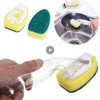 【CC】✜☸◄  Cleaning Handle Refillable Scrubber Dispenser Products Dish Washing Replaceable Sponge Organizer