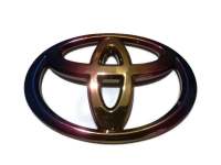 ป้ายโล้โก้ติดรถยนต์ Logo Toyota สีไทเททอง Toyota Taita Gold ขนาด 10 x 8 cm คุณภาพดีจริง จบจริง ***** ส่งไวจบในที่เดียว**