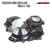 ครอบเครื่อง CBR650R CB650R CBR650F CB650F 2013-2020 V.3 Size L JMAX ตรงรุ่น ลายฟิล์มคาร์บอน 6D