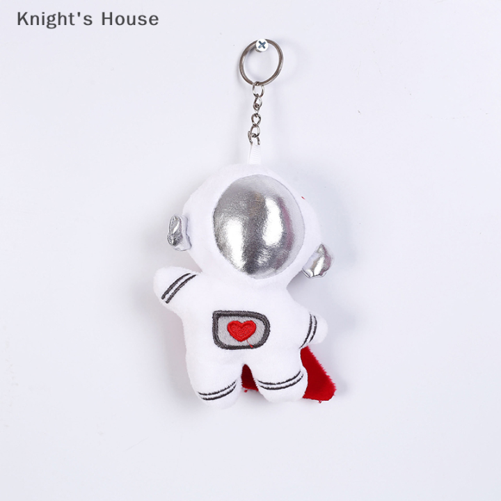 knights-house-จี้ยัดนุ่นซุปเปอร์แมนอวกาศสีขาว1ชิ้นพวงกุญแจตุ๊กตาซุปเปอร์แมนสำหรับตกแต่งพวงกุญแจตุ๊กตานักบินอวกาศนุ่มนิ่ม