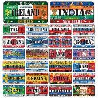 Vintage Tin Sign Plaque Metal Wall Art Decor-ธงของประเทศที่มีชื่อเสียงในโลก Animal-เหมาะสำหรับการตกแต่งบาร์