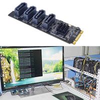 1 Piece M.2 KEY-M NVME PCI-E to 4 Port SATA3.0 Expansion Hard Disk Add on Cards Drive Free JMB582