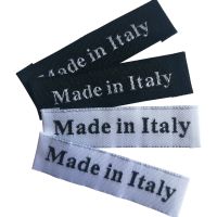 Made In Italy Clothing Labels For Garment Handmade Zakka Tag Italy Woven Label Custom Sewing Tags For Hand Work Accessories Stickers Labels