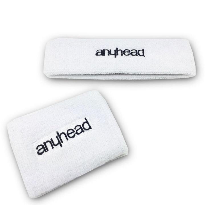 anyhead-ถุงมือ-ฟิตเนส-ผ้ารัดข้อมือ-ผ้ารัดหัว-ขาว