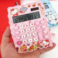 Sanrio เครื่องคิดเลขหน้าจอขนาดใหญ่12หลัก,เครื่องคิดเลขเดสก์ท็อปคอมพิวเตอร์พกพานักเรียนการ์ตูน