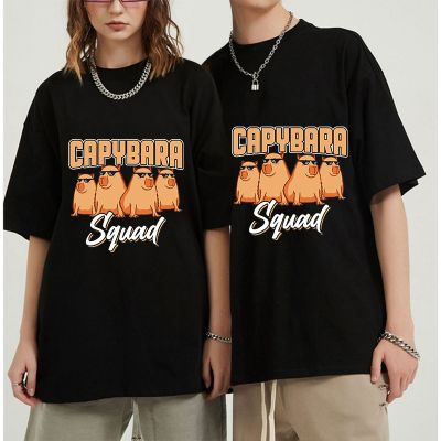Capybara T-shirts Cute Animals Tops Summer Manga Cartoon Men T-shirt Graphic Fashion Unisex T-shirt Y2K Anime Men 100%