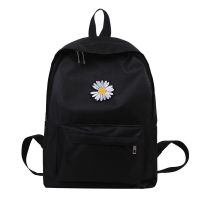 Ready Stock Special Sale Junior High School Student Backpack Simple Schoolbag Stall Small Daisy Harajuku Campus All-Match Canvas