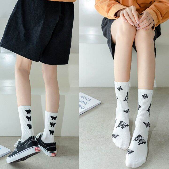 2021-trend-butterfly-socks-white-women-streetwear-harajuku-women-crew-cotton-socks-size-36-42-japanese-hip-hop-skateboard-socks