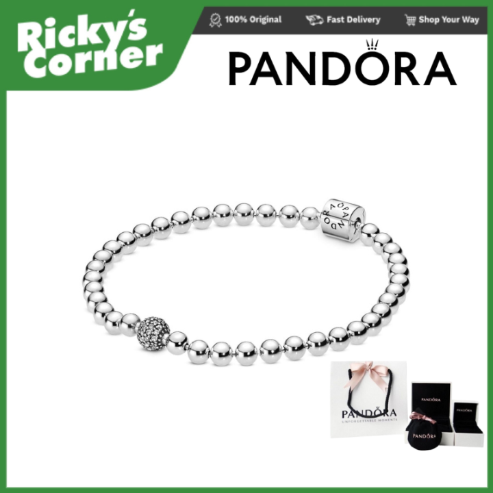 Pandora Pink  Clear Sparkly Slider Bracelet 25cm  Lazada