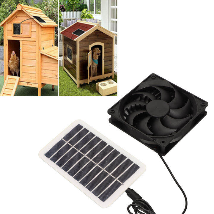 Solar Powered Exhaust Fan With Battery - 25W Panel - 5" Fan - IP44 Waterproof For Sheds & Coops