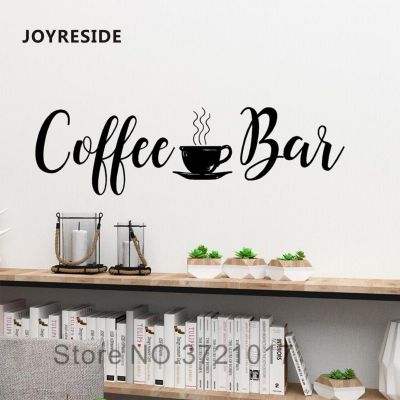 JOYRESIDE Coffee Bar Quotes Wall Decal Kitchen Home Wall Decor Vinyl Sticker Vinyl Design Coffee Bar Wall Mural Wallpaper WM 213