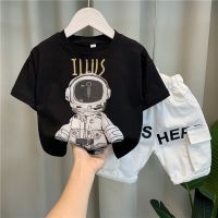 Boys Summer Suit 2023 New Fashion Baby Summer Thin Clothes Childrens Handsome Short Sleeve Two-Piece Suit